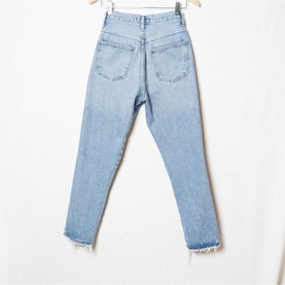 AGOLDE Pinch Waist Kick Jeans Riptide Blue Jean Straight Leg  25 - Picture 7 of 11